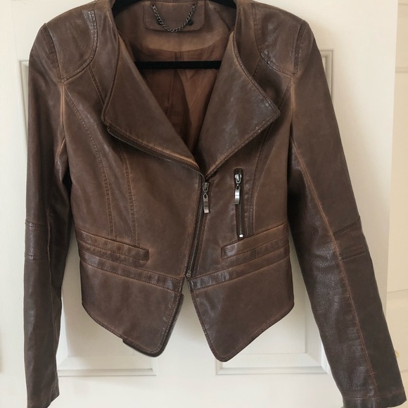 Jackets & Blazers - Brown faux leather jacket